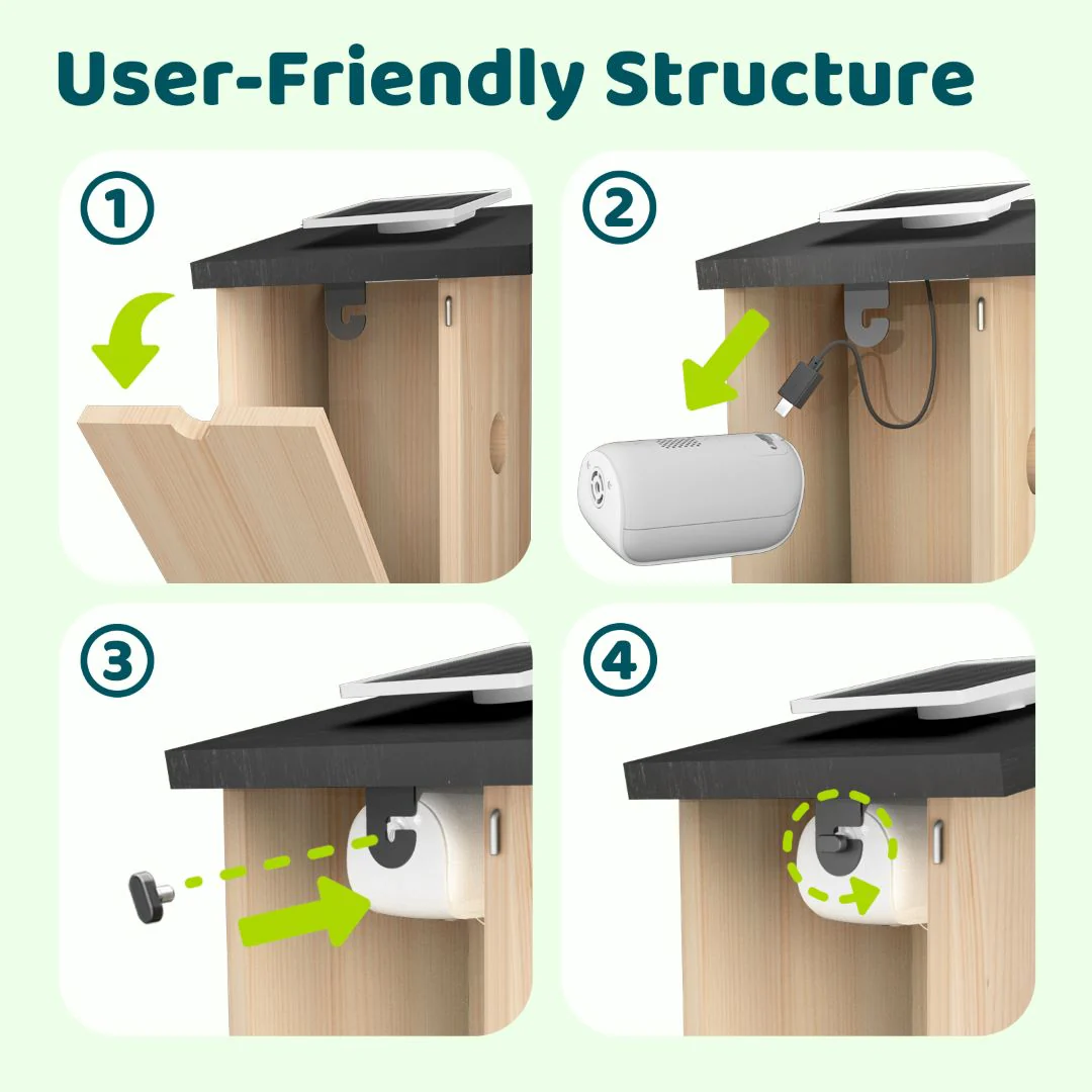 Birdfy Nest Ebony - Wooden Smart Birdhouse - Image 8